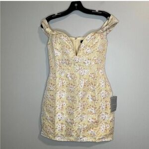 Yellow DRESS LULUS FLORAL DRESS